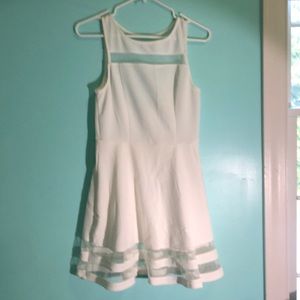 White monteau sheer dress